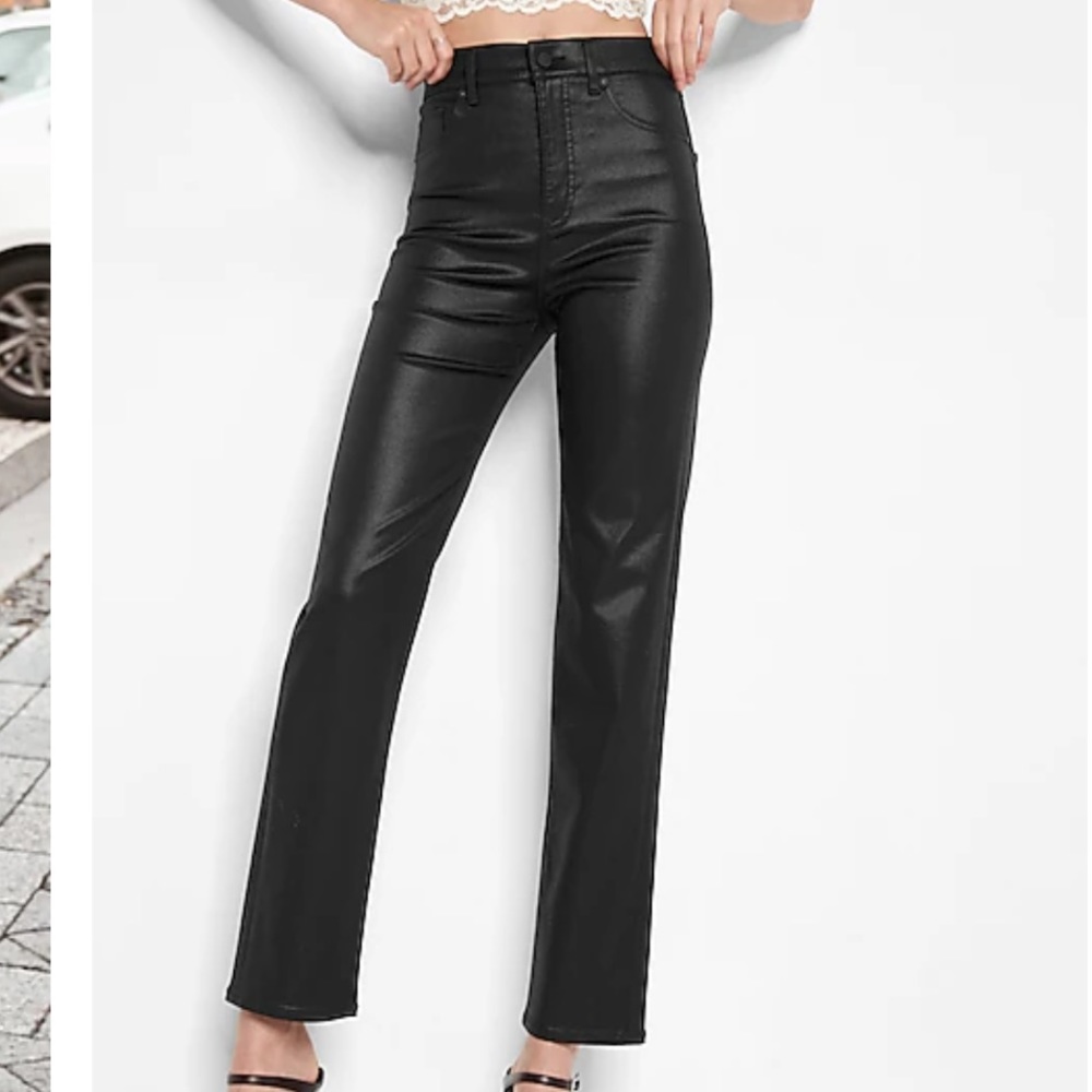 Abercrombie Coated Ankle Curvelove Straight Leg Jeans
